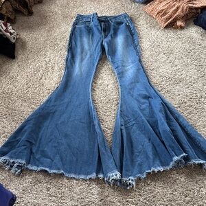 VENUS Wide Leg Blue Flare Jeans